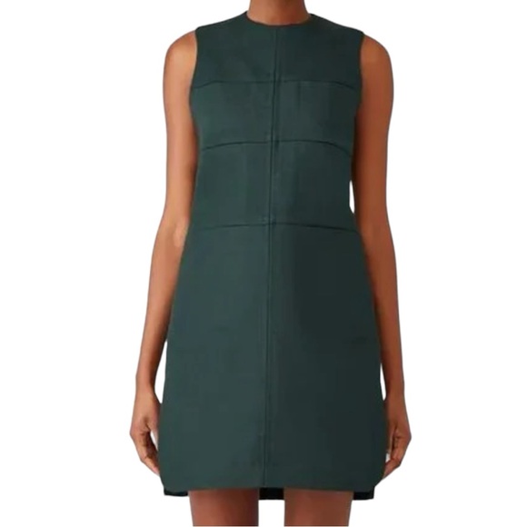 Carven Dexter Shift Dress dark green sleeveless cotton Sz: 40 Eur (US M / 12) - Picture 2 of 12